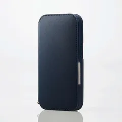 iPhone 14 Pro 用 ソフトレザー 手帳型 ケース ネイビー色1個