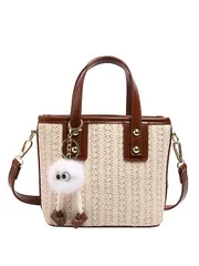 かごバッグ 夏 新作 レディース 手提げバッグ 通勤 ショルダーバッグ 編み込み デザイン 軽量 やわらかい おしゃれ 流行 M250310-1943