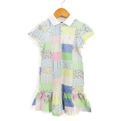 ポロ・ラルフローレン ポロワンピース 半袖 トップス キッズ 女の子用 5サイズ ホワイト×イエロー×ブルー POLO RALPH LAUREN 【中古】