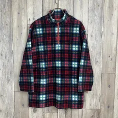 【LIZ claiborne Liz&CO リズクレイボーン】ハーフジップ チェック フリース ジャケット M