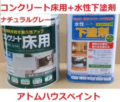 水性 コンクリート床用 ナチュラルグレー 1.6L+下塗り剤エコ 0.7Lセット