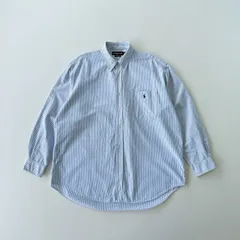90s ラルフローレン  BIG SHIRT ストライプ　ボタンダウンシャツ　刺繍ロゴ　Ralph Lauren stripe BDshirt embroidery logo Lsize T1790 A2