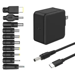 【新着商品】USB-C 65W 急速充電器 GaN採用 PD対応 電源アダプター ACアダプター 10種変換DCジャック付き 18.5V~20V専用 汎用東芝 dynabook Type-C 富士通 NEC レノボ Dell 充電器 HP Acer ASUS