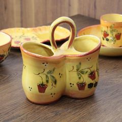 ポルトガル製 カトラリー スタンド ストロベリー 陶器 ベリー柄