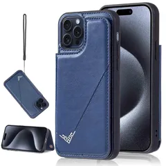 【新着商品】収納 背面カード 軽量 スマホケース 5.4インチ 多機能 アイフォン13ミニ アップル ケース （ネイビーブルー) ケースカード inch 手帳型 5.4 Mini iphone13mini 13 iPhone BLUE 用 【Aqier】カバー