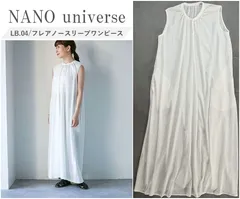NANO universe ナノユニバース LB.04/フレアノースリーブワンピース 1枚でニュアンシーな華やぎを演出 ほんのり透ける楊柳素材 Aライン F