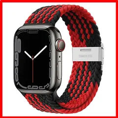 【おすすめ】レッド/ブラック_45mm/44mm/42mm Sunhel Watch バンド コンパチブル Apple Watch バンド アップルウォッチ バ