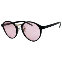 フェイストリックグラッシーズ Face サングラス UVカット ファッション小物マストアイテム ライトカラーサングラスボストン型 ブラックフレーム/ライトピンクレンズ H5112-1PK 0