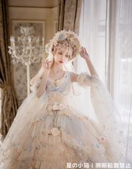 クラシカルロリータ ボンネット レース パール リボン ハンドメイド