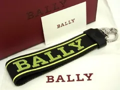■新品■未使用■ BALLY バリー キャンバス キーホルダー キーリング ストラップ メンズ ブラック系×ライトグリーン系 AD8258yZのサムネイル