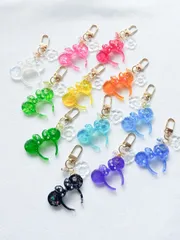 ホログラムカチューシャキーホルダー　クリア〜きみどり