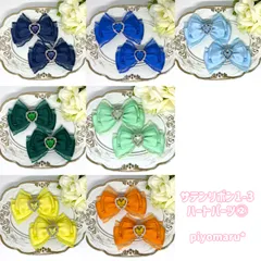 リボン♡ヘアクリップ♡量産型♡地雷系♡サテン1-3・ハート②