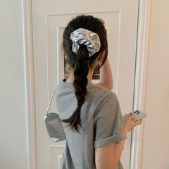 【人気商品】ヘアゴム 可愛いシュシュ 女性 ヘアアレンジ シュシュ 髪ゴム レディース ヘアアクセサリー おしゃれ 大人 髪飾り Briskyjp 髪留め 高弾性 エレガント 韓国風 髪の厚い方でも使用可能 シルバー
