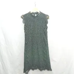 ◇ ⊂ ◎●未使用● SLENDER レース 膝下丈 ワンピース サイズＦ ブラック レディース E  【1501160006967】