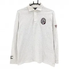 ゾーイ 長袖ポロシャツ 白×黒 ドット調 ロゴワッペン メンズ 3(L) ゴルフウェア ZOY