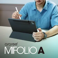 iPad Air 11インチ M2 ケース 手帳型 合成 皮 革 2WAY スタンド マグネット 入 保護 カバー ペン収納 iPadAir アイパッドエアー 11 2024 対応 araree MIFOLIO