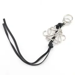 ロエベ　アナグラムチャーム　グラデーション　フック＆リング LOEWE ロエベ アナグラム チャーム カーフレザー タン ブラック