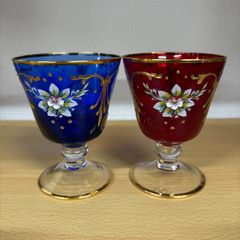 ムラーノ Murano ベネチアングラス ワイングラス ペアセット 24金