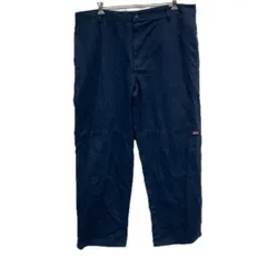 Dickies ワークパンツ W42 ネイビー ディッキーズ ジップアップ ビッグサイズ ダブルニー ワーク 古着卸 アメリカ仕入 2508-231