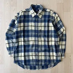 Regatta Club 青 ベージュ チェック柄 シャツ vintage