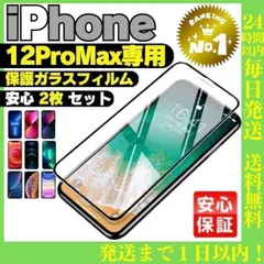 2枚セットiPhone12proMax専用 ガラス液晶保護フィルムケース 029