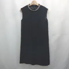 ◇ Θ fredy emue 装飾ビジュー パーティードレス フレンチスリーブ 膝丈 ワンピース サイズ38 ブラック レディース E  【1505290023108】のサムネイル