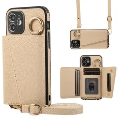 【人気商品】TENSIK iPhone 11 ケース 手帳型 アイフォン11 ショルダー スマホケース iPhone11 カバー PUレザー 肩掛け 斜めかけ マグネット式 ICカード収納 鏡付き 写真入りポケット 調節可能な 携帯ケース グレー