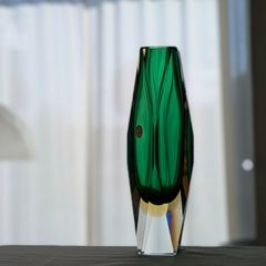 Murano Bucella Cristalli　花瓶　フラワーベース　ムラノ　ムラーノ　ベネチア　ヴェネチアングラス　ヴェネツィアングラス　ディスプレイ　撮影小物　小道具　時代物　年代物　アンティーク　古道具　【送料無料】