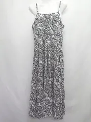 ◇ ⊂ mystic ミスティック ペイズリー柄 ロング丈 キャミソール ワンピース サイズF ホワイト レディース E  【1410230015344】