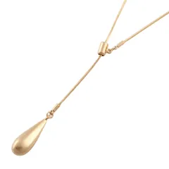 【ヴィンテージゴールド×ワンサイズ】[Cream dot. クリームドット公式] ネックレス レディース  ロング 金属アレルギー ニッケルフリー ヴィンテージ調 マット 艶消し スネークチェーン メタル ドロップ スライド式 y字 大人 