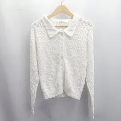 ◇ ⊂ UNITED ARROWS ローゲージ 長袖 ニットシャツ サイズ表記なし ホワイト レディース E  【1503310011630】