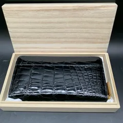 P337 定価35万 新品 クロコダイル ラウンドファスナー 長財布 ワニ革 本革 ブラック 木箱入り 最高級 貴重 本物 大容量 ブラック黒 メンズレディース