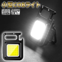 小型 COB ライト 500 ルーメン Type-C 充電 強光 明るさ調整 マグネット カラビナ ボトルオープナー 点滅 防災 送料無料