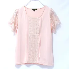 クレイサス CLATHAS カットソー Tシャツ カメリア刺繍 袖レース ピンク 38 Ｍ 洗える /240214015のサムネイル