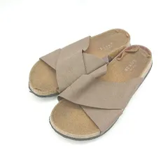 ◇ ⊂ BEAMS HEART クロスストラップ サンダル サイズM ブラウン レディース E  【1412090036378】