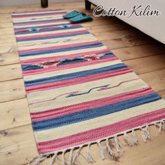 キッチンマット アジアン雑貨 コットンキリム  50×150cm インド綿100％ キッチンマット ギャッベ アジアン雑貨 エスニック ネイティブ かわいい カフェ風 ラグマット インテリア 雑貨 かっこいい おしゃれ