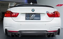 【FUTURE DESIGN】BMW 4シリーズ F32 F33 F36 Mスポーツ リアバンパー用カーボン ディフューザー 本物DryCarbon ドライカーボン カスタム エアロ