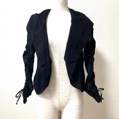 #anc ヒロココシノ HIROKOKOSHINO カーディガン ボレロ 40 黒 パワーネット ショート丈 美品 レディース [945106]のサムネイル