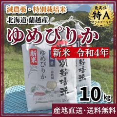【減農薬・特別栽培米】令和4年 新米 ゆめぴりか 10kg 北海道蘭越産