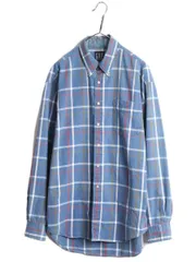 【お得なクーポン配布中!】 90s OLD GAP チェック 長袖 ボタンダウン シャツ メンズ L / 90年代 オールド ギャップ 紺タグ 旧タグ コットン ポケット付き マルチカラー