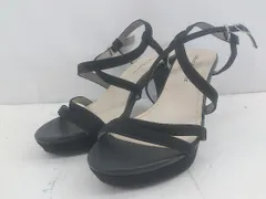 ◇ Oriental Traffic クロスストラップ ヒール サンダル サイズM ブラック系 レディース E  【1305090004983】