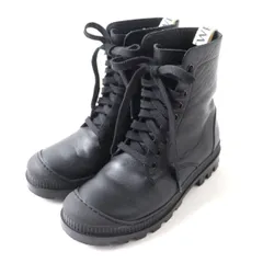 美品★LOEWE ロエベ グログランタグ レースアップ レザー Combat Boots コンバットブーツ ブラック レディース 36 イタリア製のサムネイル
