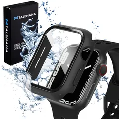 指紋防止 高透過率 全面保護 カバー 用 用 アップルウォッチ 衝撃吸収 タッチ感良好 PC素材 防塵 防水 一体型 ガラスフィルム アップルウォッチ保護カバー ブラック 41mm series7/series8/series9 防水ケース Watch App