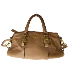 PRADA (プラダ) ハンドバッグ 2way ハンドバッグ ショルダーバッグ ベージュ ゴールド金具 レザー BN1903