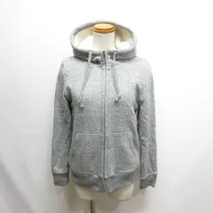 ユニクロ UNIQLO 美品 ボア スウェット フルジップ パーカー M 杢グレー