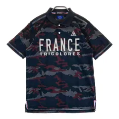 サイズ：L LE COQ GOLF ルコックゴルフ  半袖ポロシャツ カモフラ 迷彩 総柄 ブラック系 [240101464513] ゴルフウェア メンズ ストスト