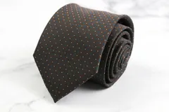ポロクラブ ブランド ネクタイ ドット 小紋柄 PO メンズ ブラウン POLO CLUB 【中古】
