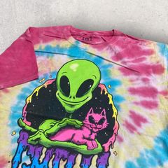 US古着 iml エイリアン 宇宙人 猫 Cat Tシャツ L カラフル