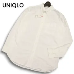 【新品 23SS】 UNIQLO ユニクロ 通年★ 長袖 ボタンダウン オックスフォード シャツ Sz.L メンズ オフホワイト 未使用