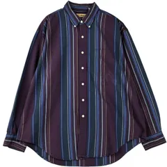 古着 80~90年代 エルエルビーン L.L.Bean マルチストライプ 長袖 ボタンダウンストライプシャツ メンズXL相当 ヴィンテージ/eaa591419